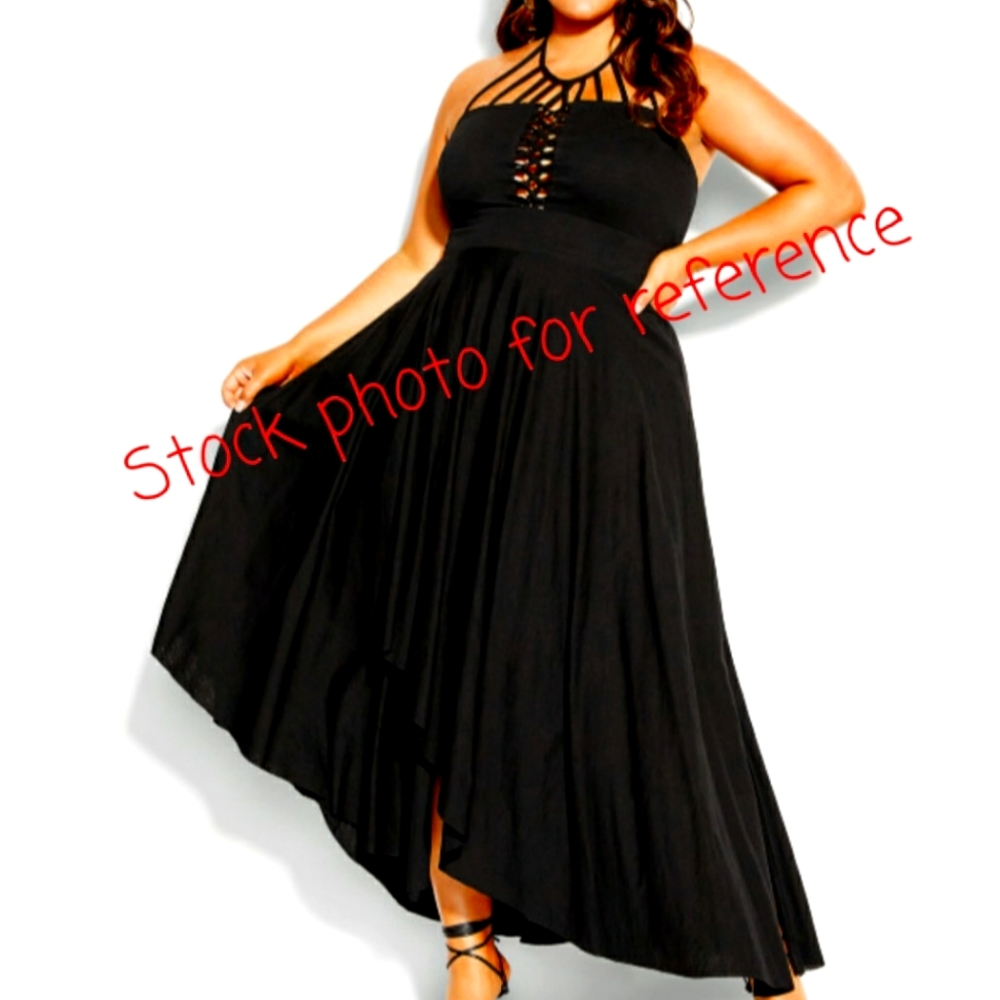 City Chic Black Maxi Dress 16/S